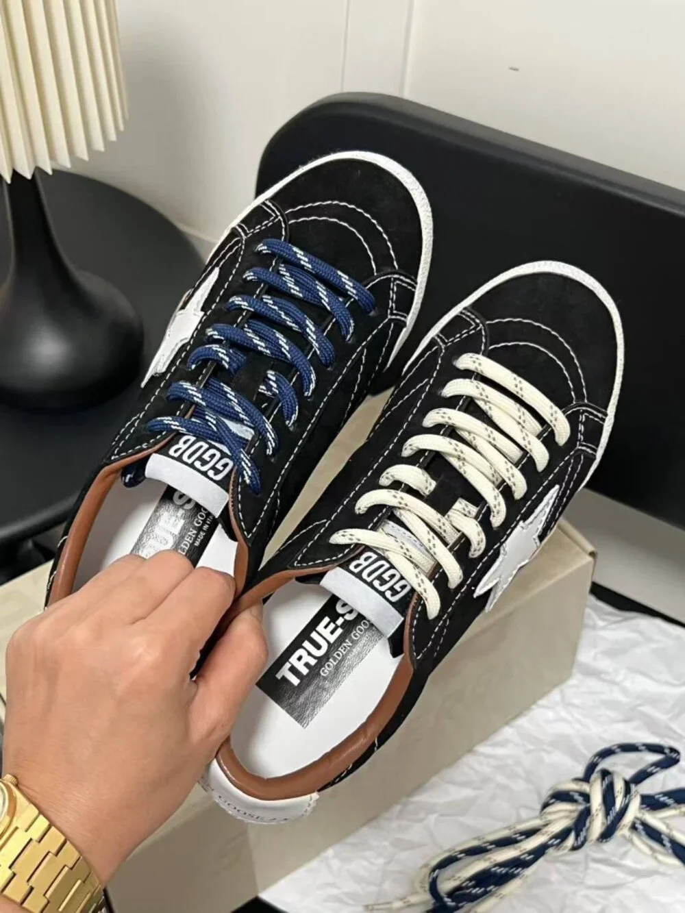 Golden Goose Black Suede Star-Detail Sneakers - Picture 4 of 9